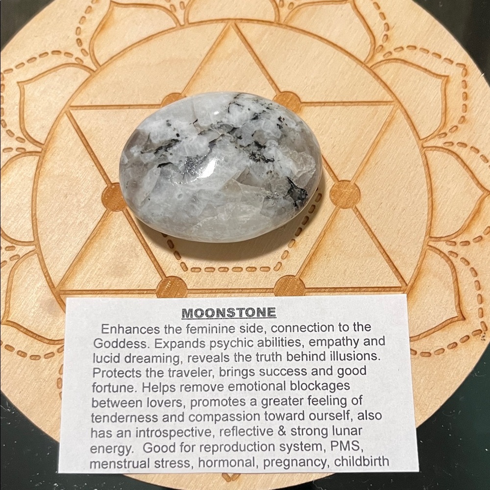 Moonstone - White & Gray Polished Crystal